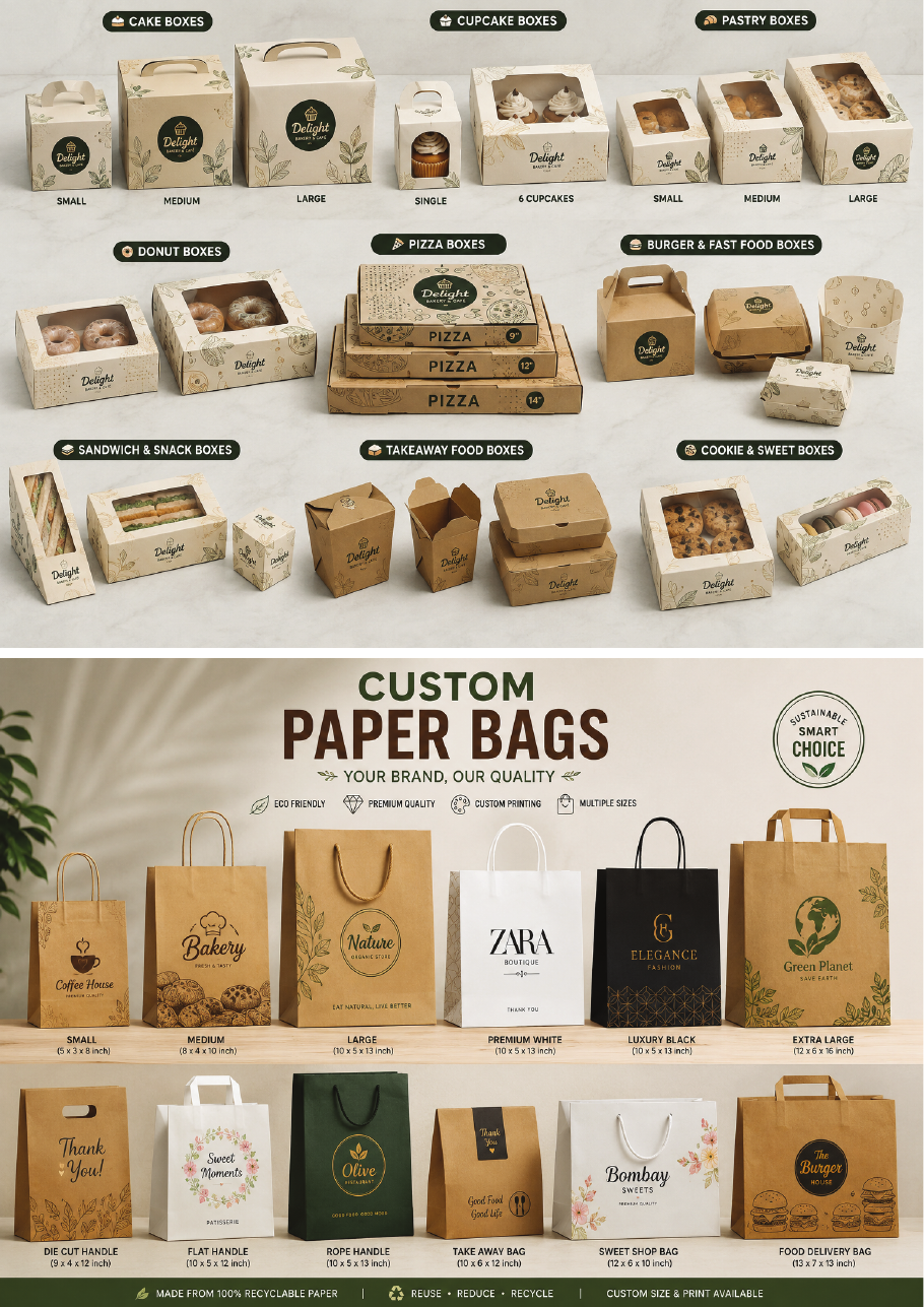 Custom paper packaging catalogue page